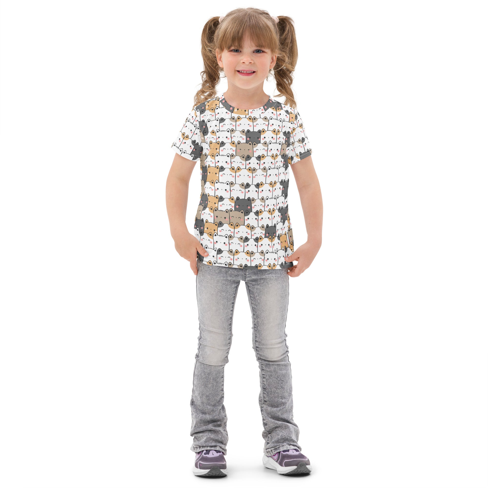 Kids Kawaii Cat Cotton T-Shirt