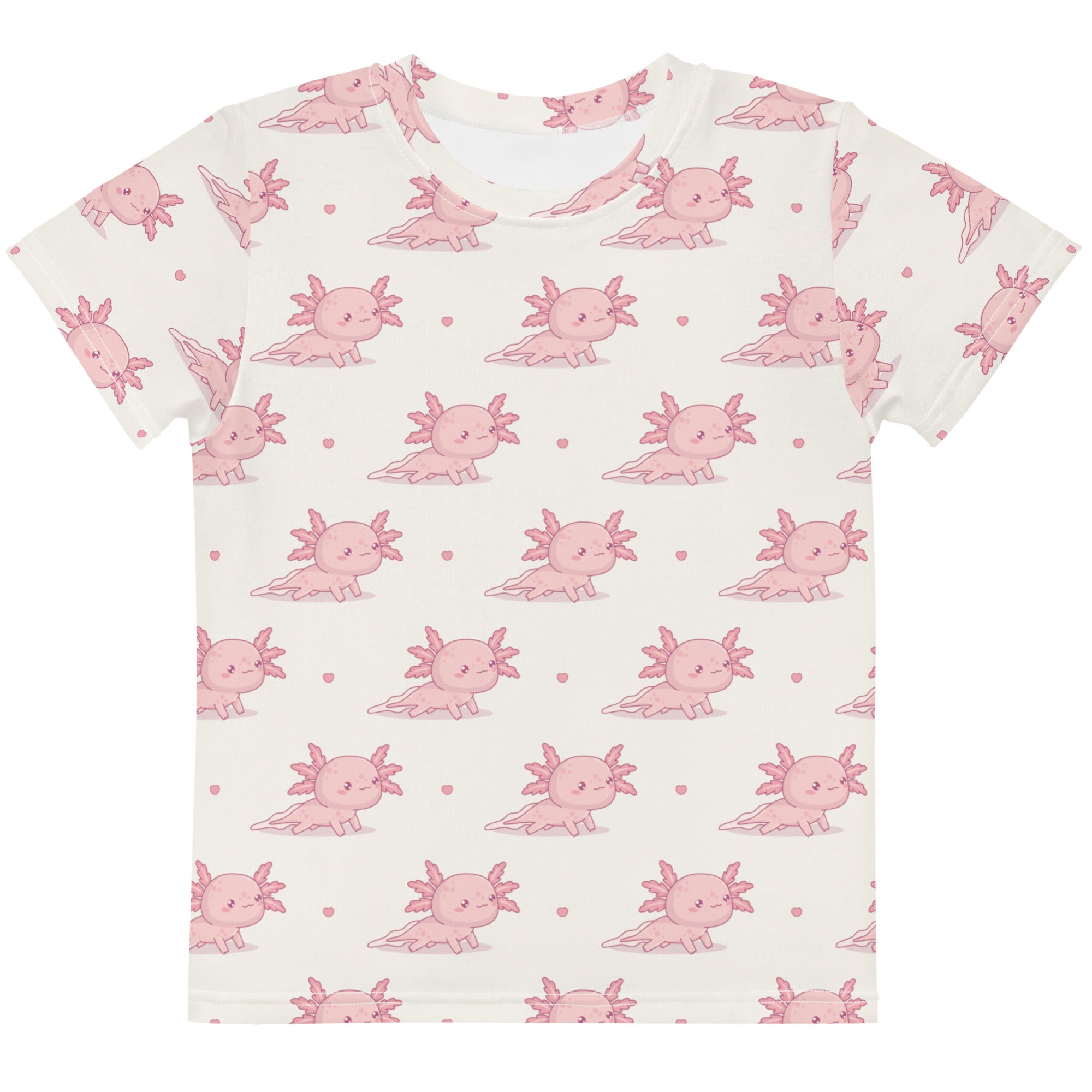 Girls Pink Axolotl Cotton T-Shirt