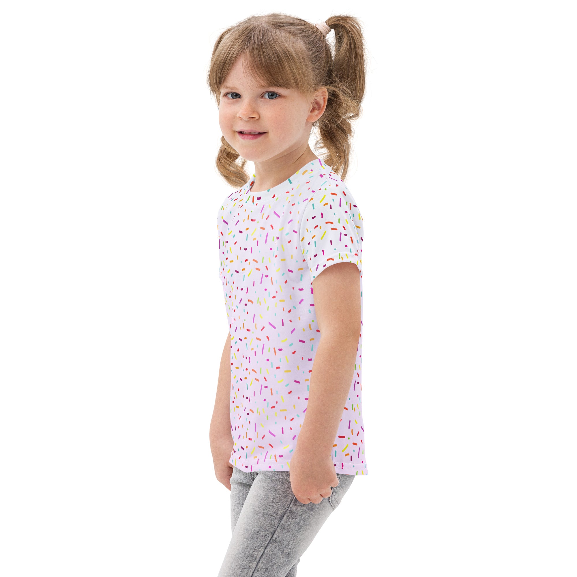 Girls Colorful Sprinkles Cotton T-Shirt