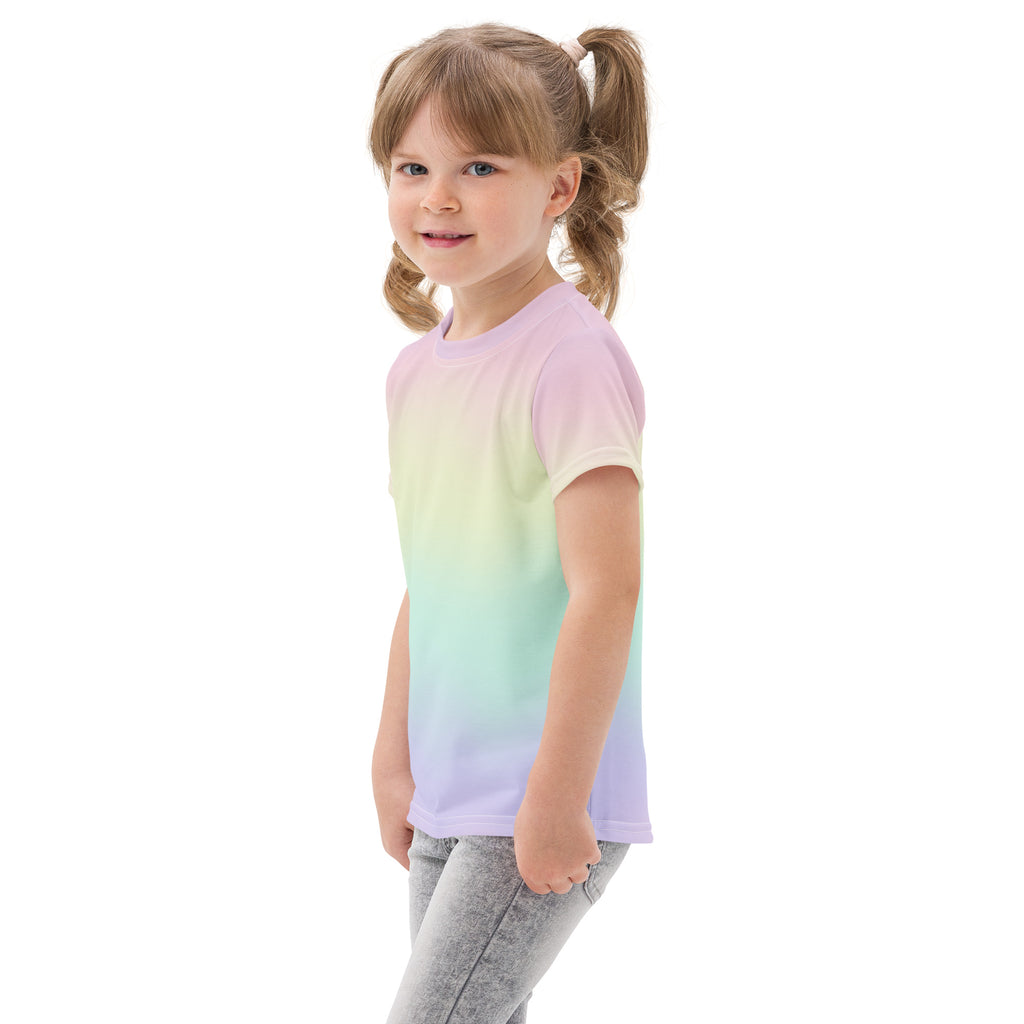 Girls Pastel Rainbow Cotton T-Shirt
