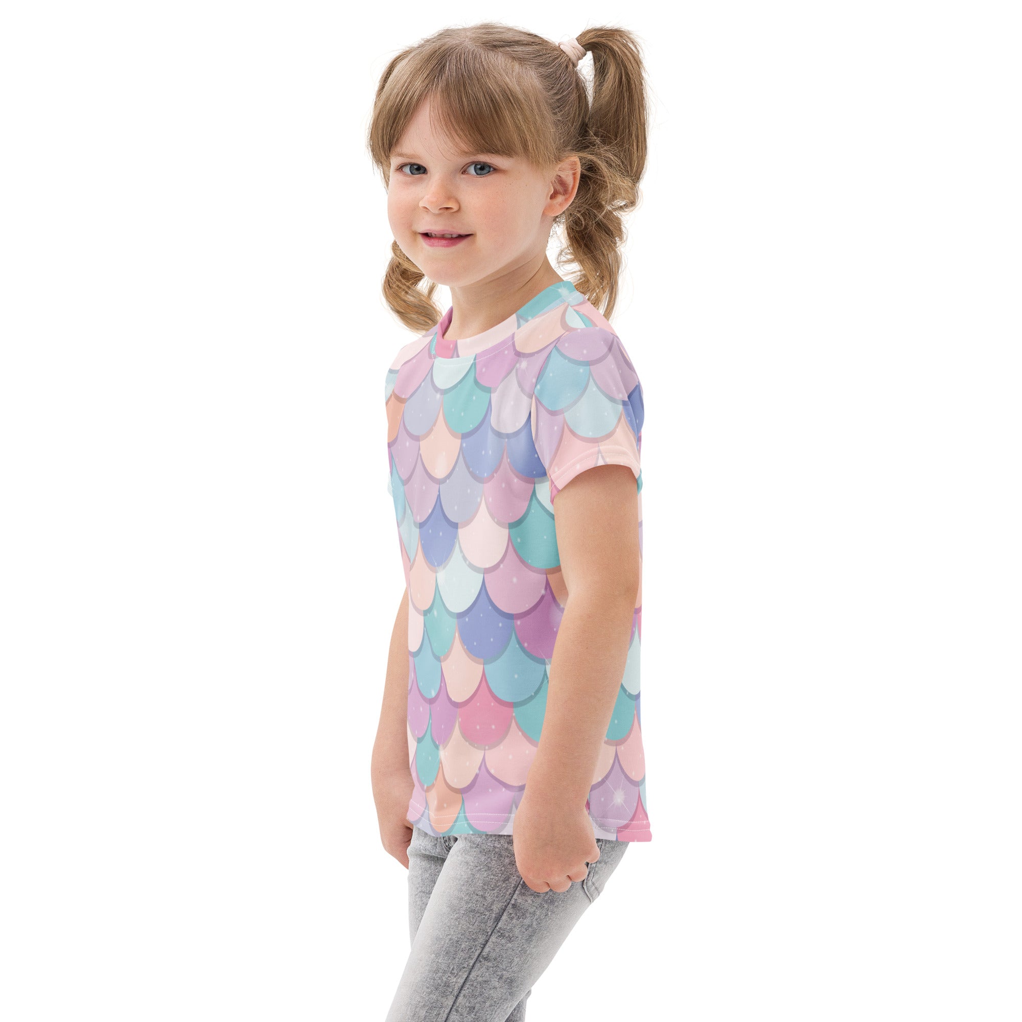 Girls Rainbow Mermaid Cotton T-Shirt