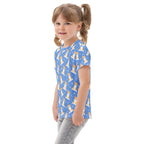 Kids Blue Corgi Dog Cotton T-Shirt