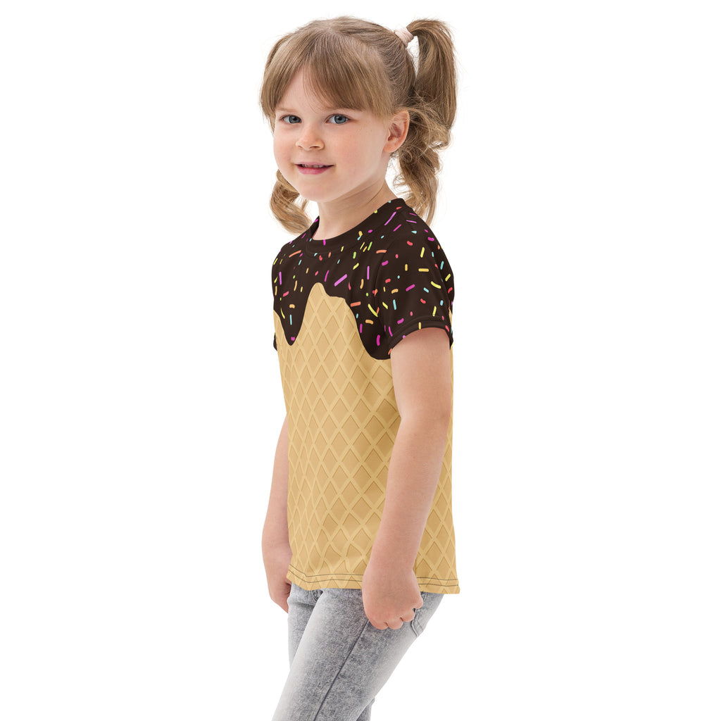 Kids Chocolate Ice Cream Cone Cotton T-Shirt