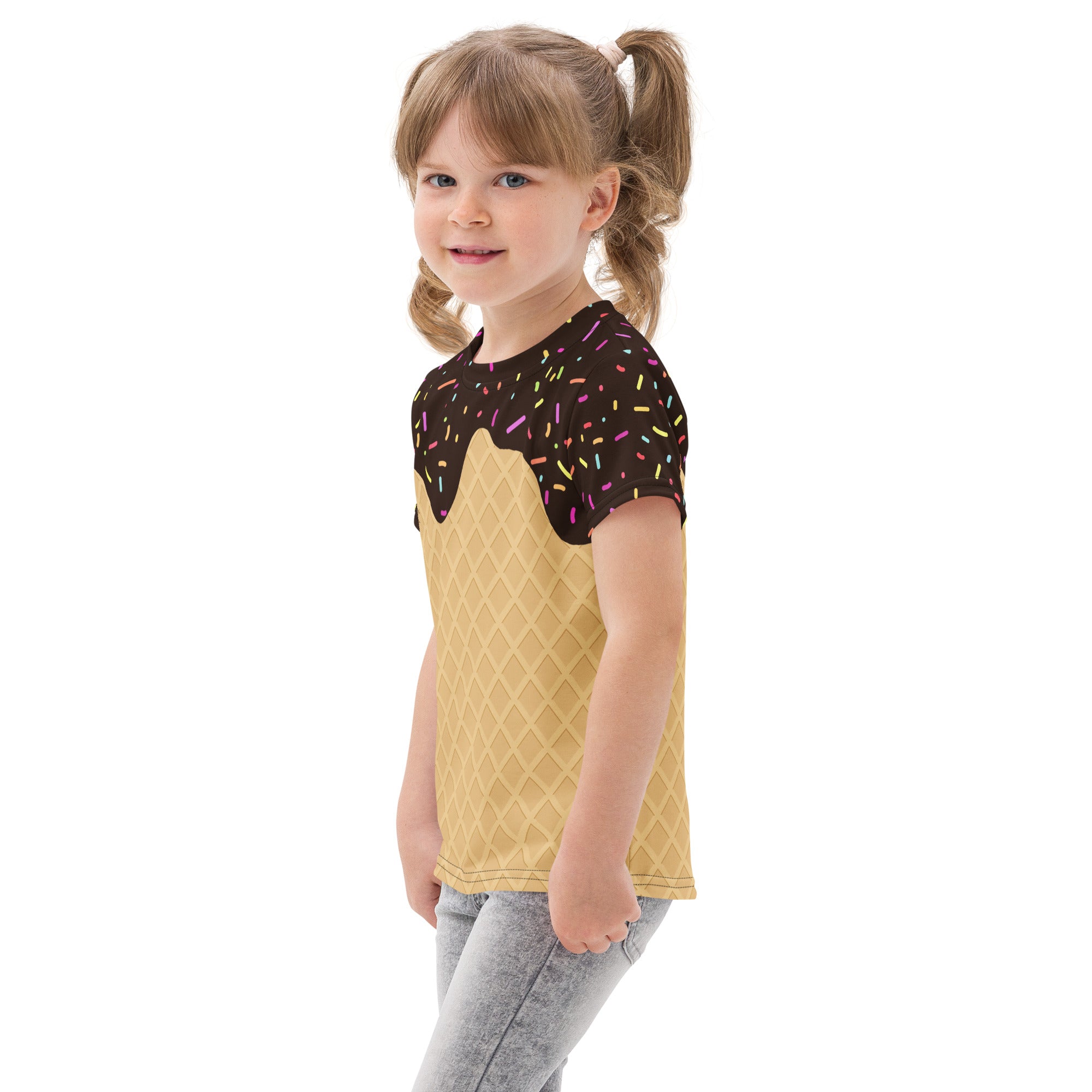 Kids Chocolate Ice Cream Cone Cotton T-Shirt