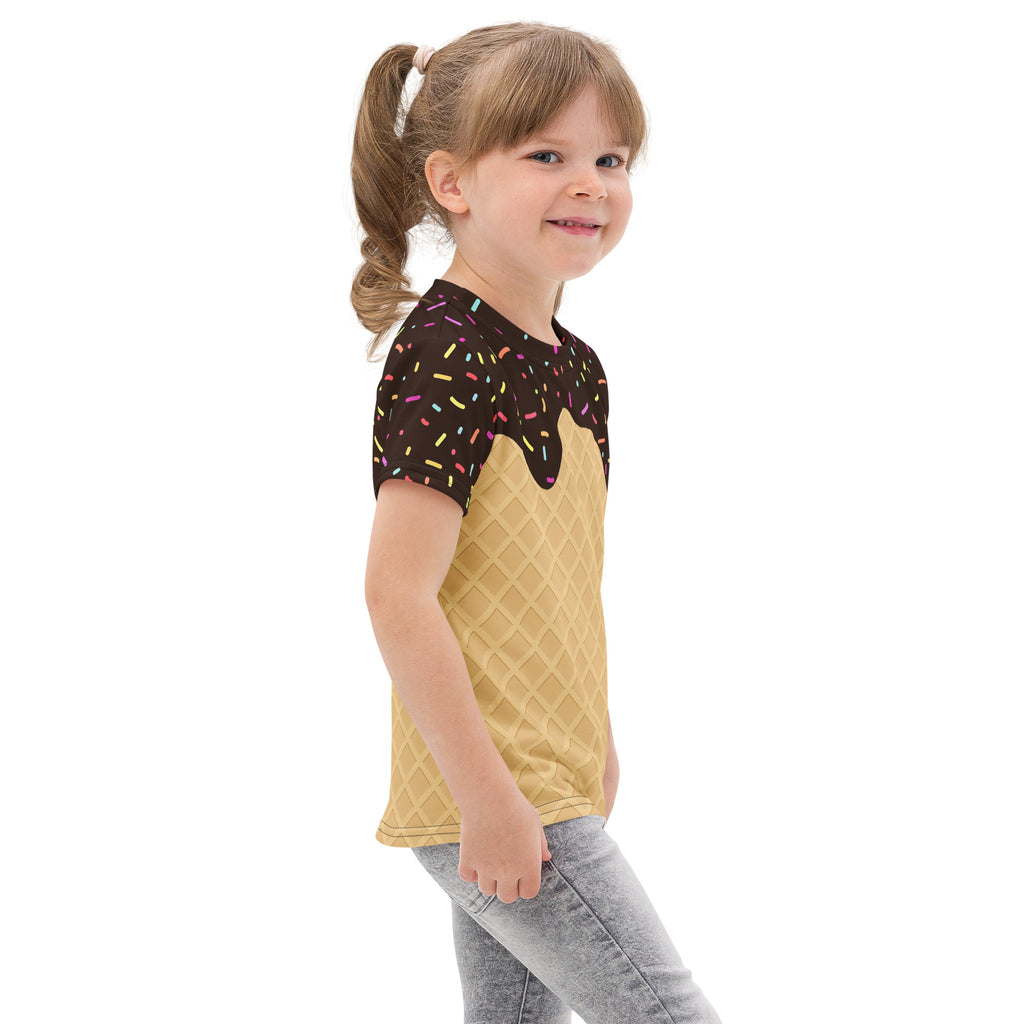 Kids Chocolate Ice Cream Cone Cotton T-Shirt
