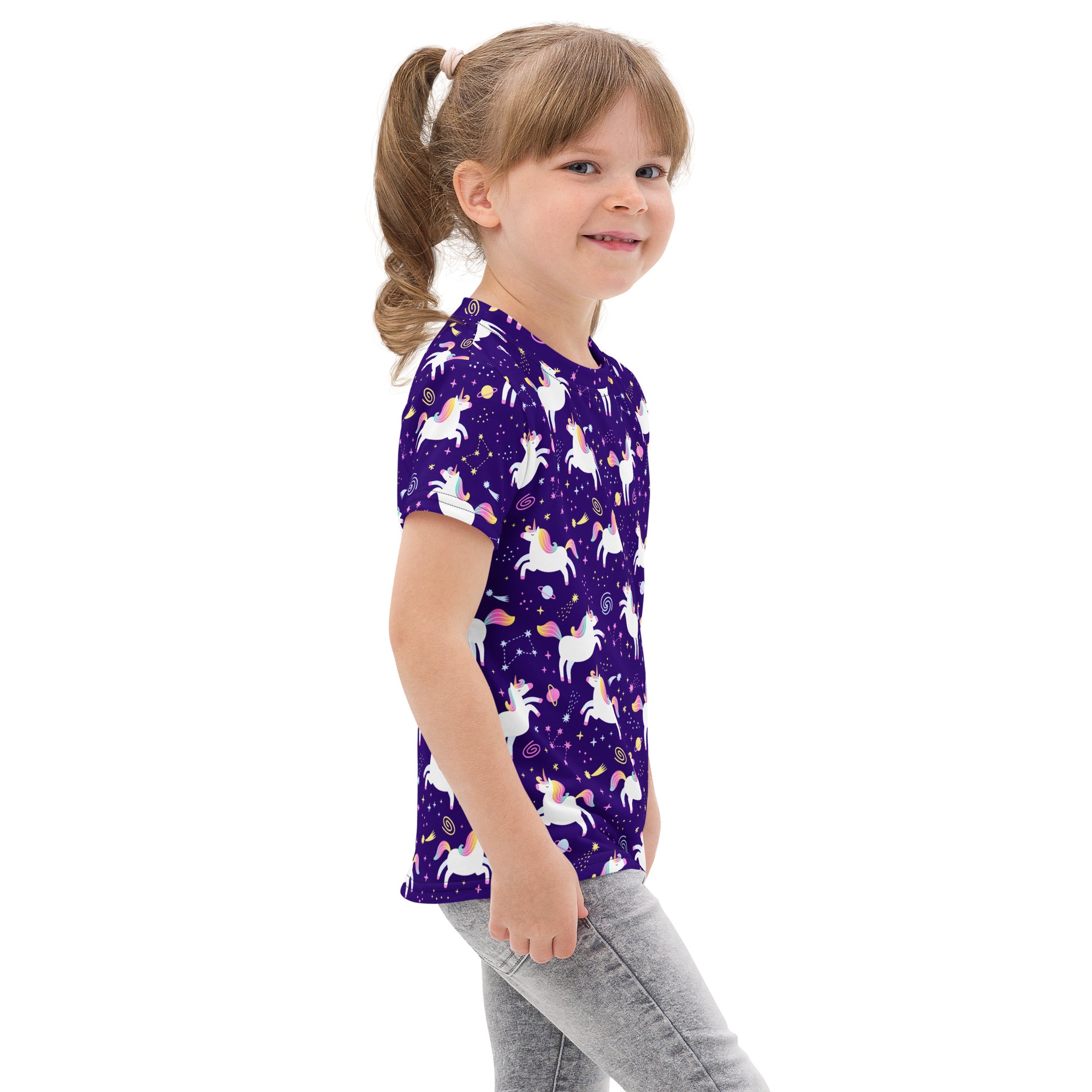 Girls Unicorn Galaxy Cotton T-Shirt