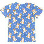 Kids Blue Corgi Dog T-Shirt