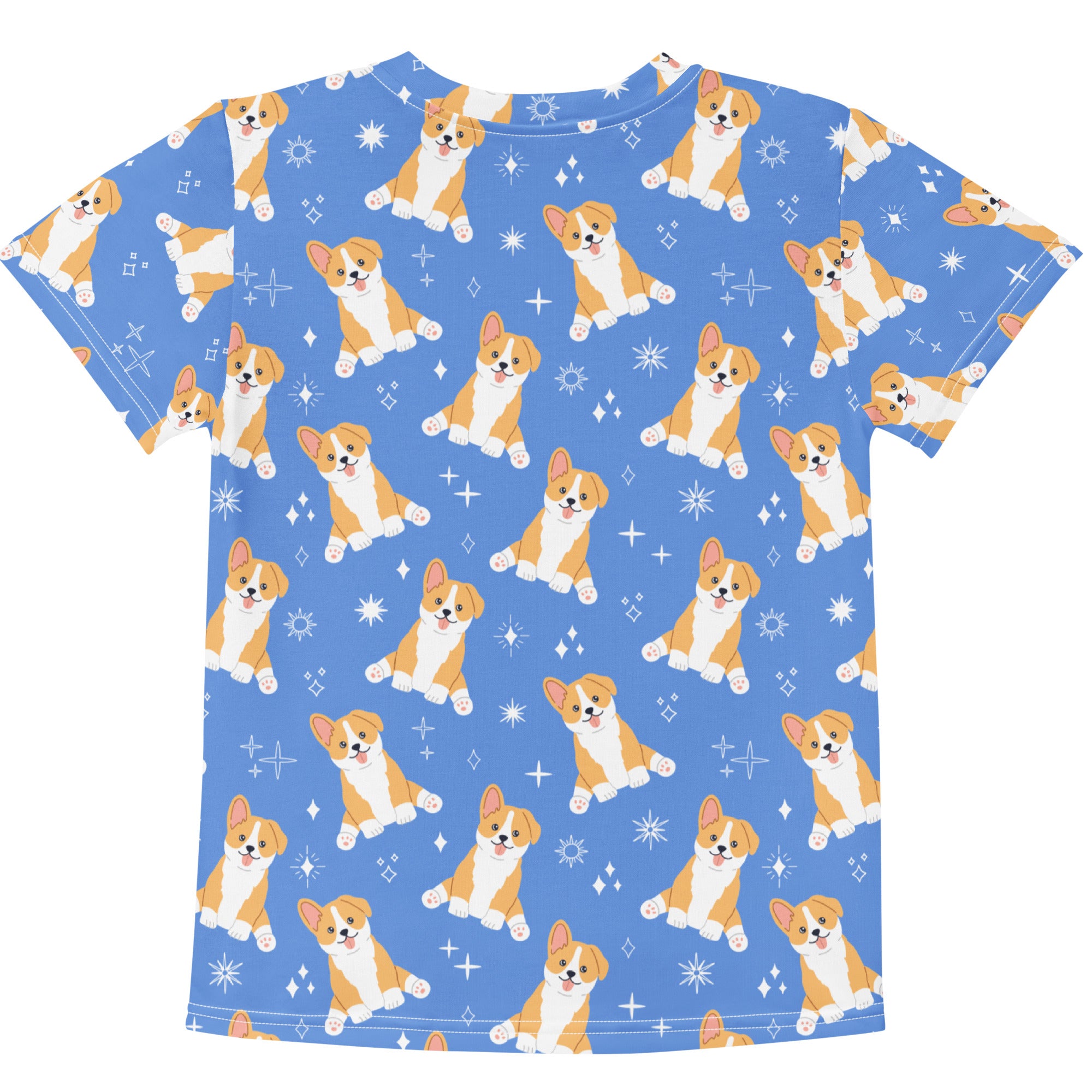 Kids Blue Corgi Dog T-Shirt