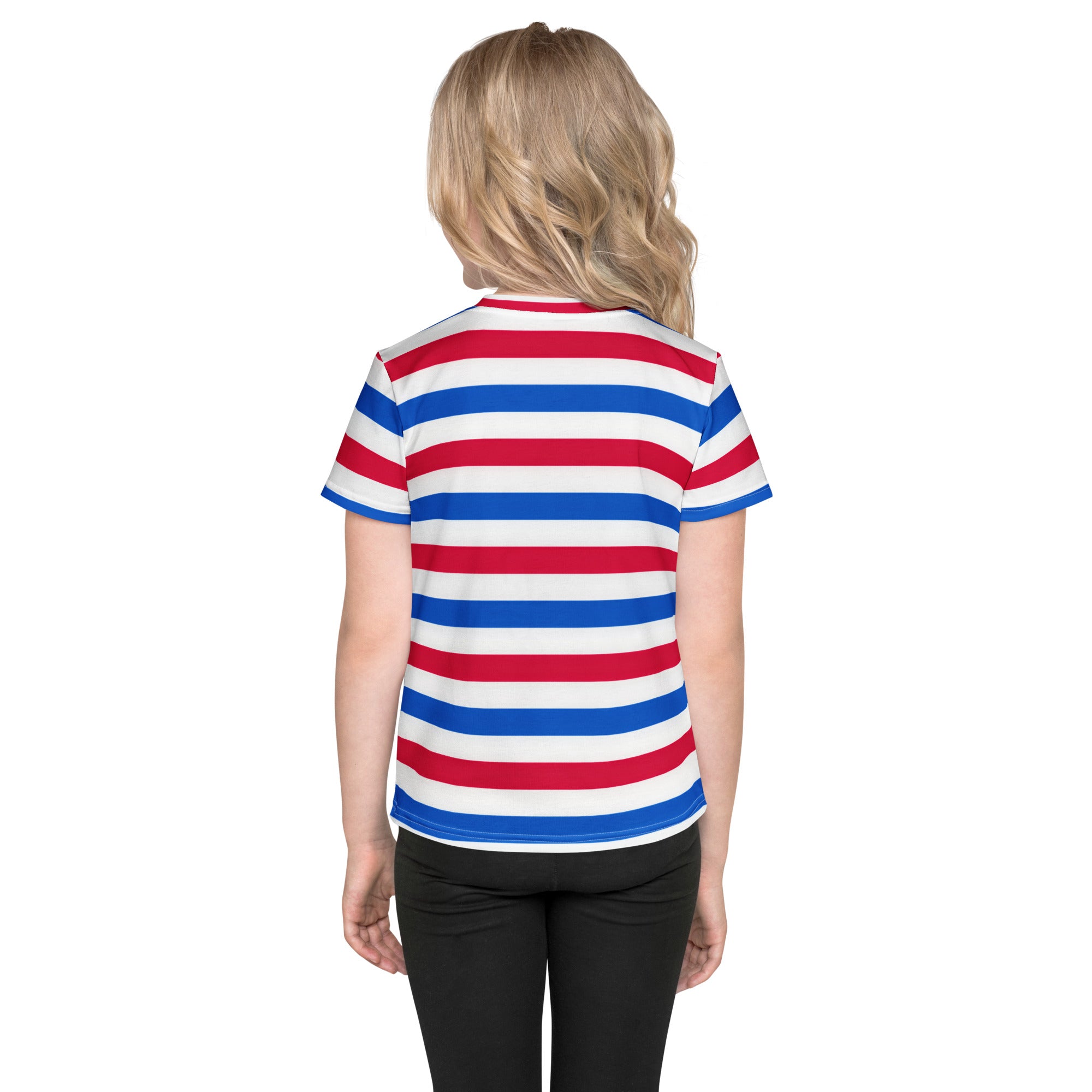 Kids Red, White & Blue Striped T-Shirt