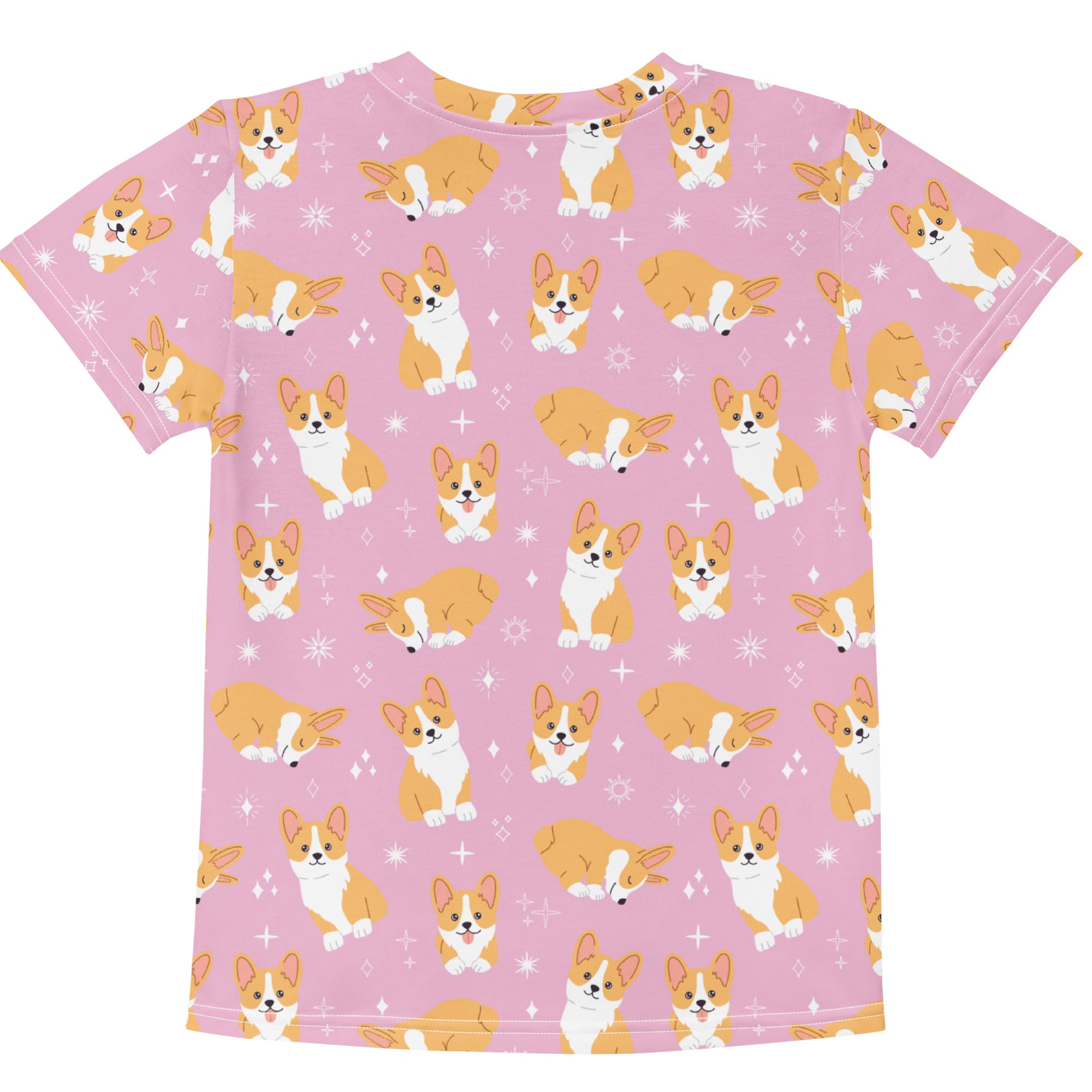 Girls Pink Corgi Dog T-Shirt