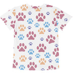 Girls Colorful Paw Prints T-Shirt