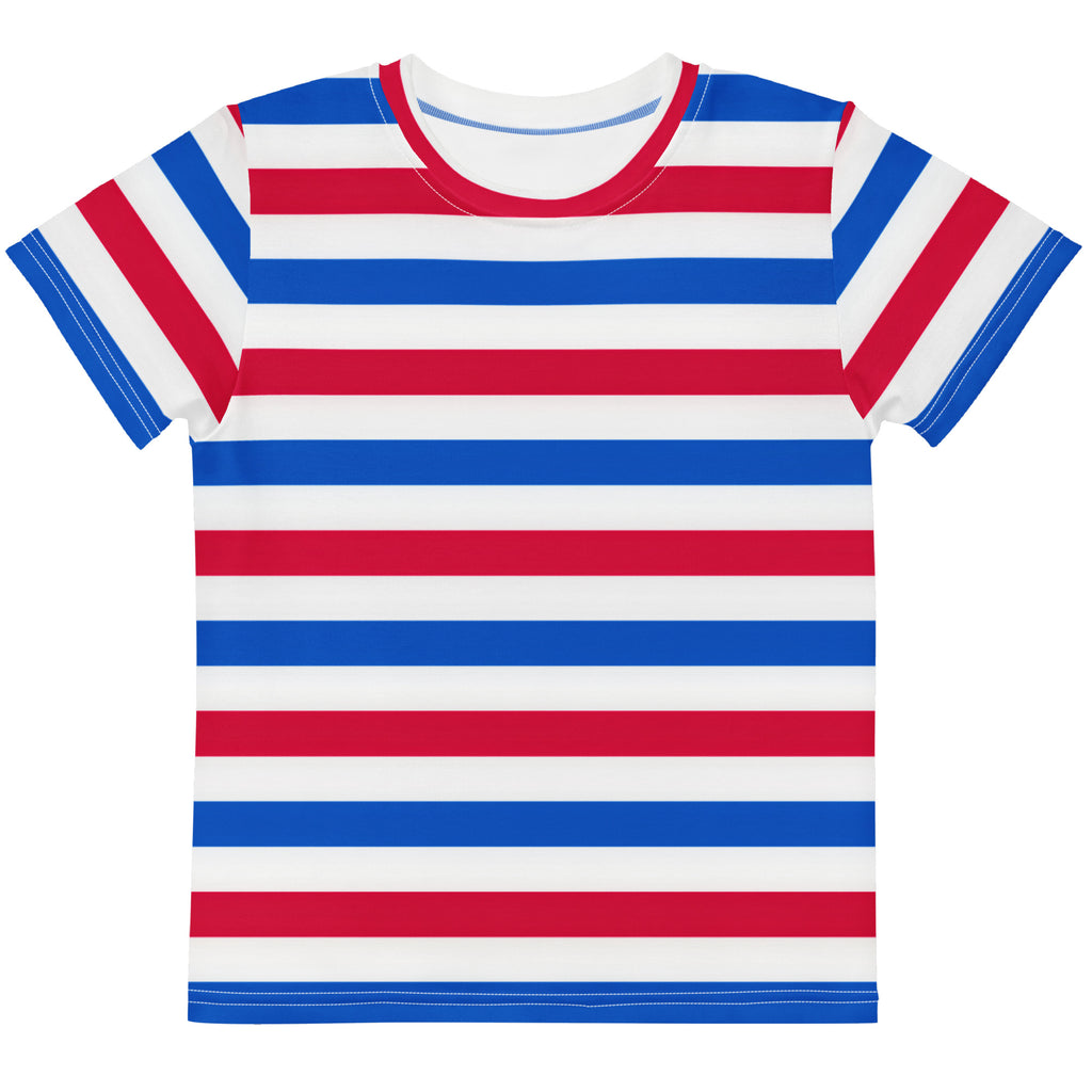 Kids Red, White & Blue Striped T-Shirt