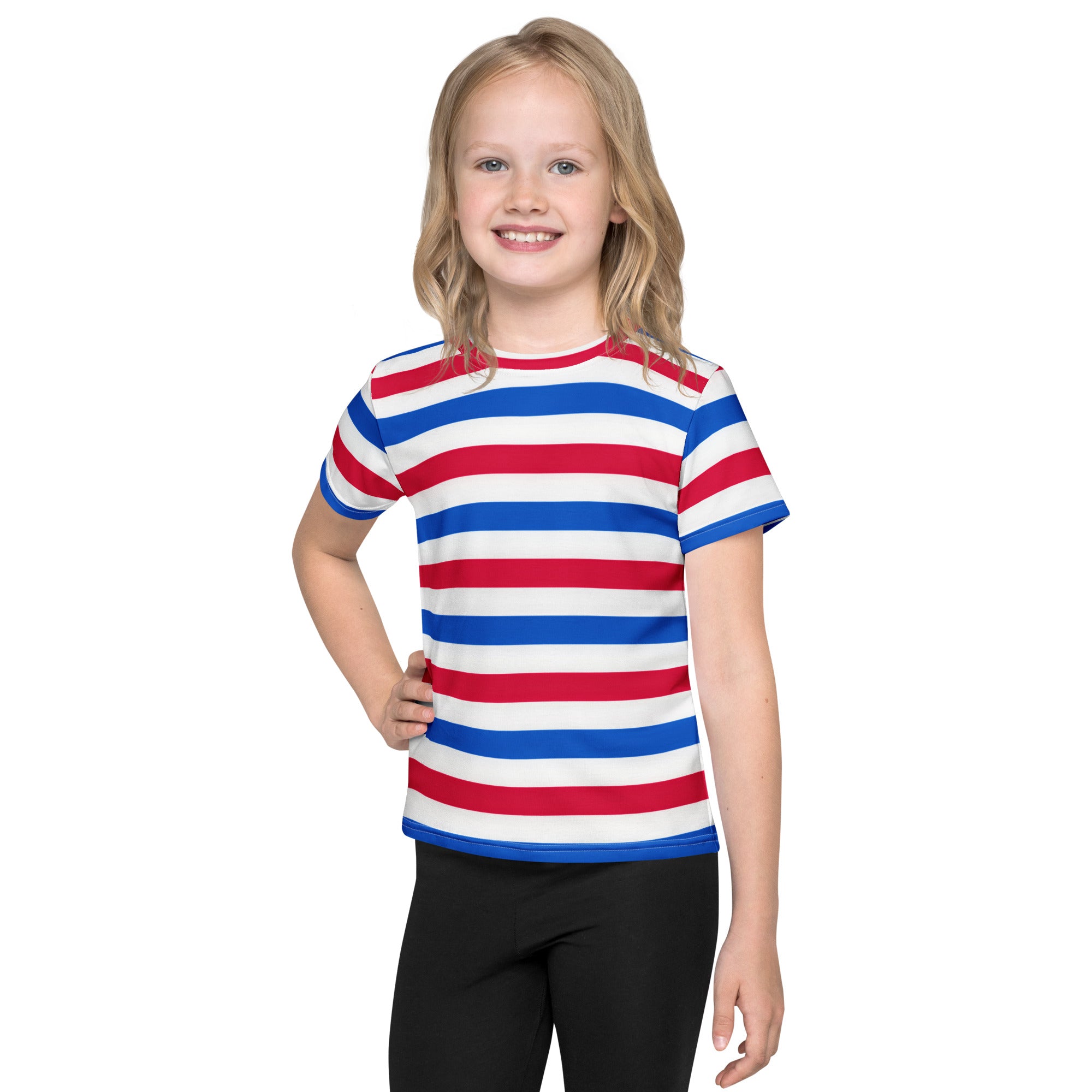 Kids Red, White & Blue Striped T-Shirt