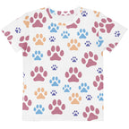 Girls Colorful Paw Prints T-Shirt