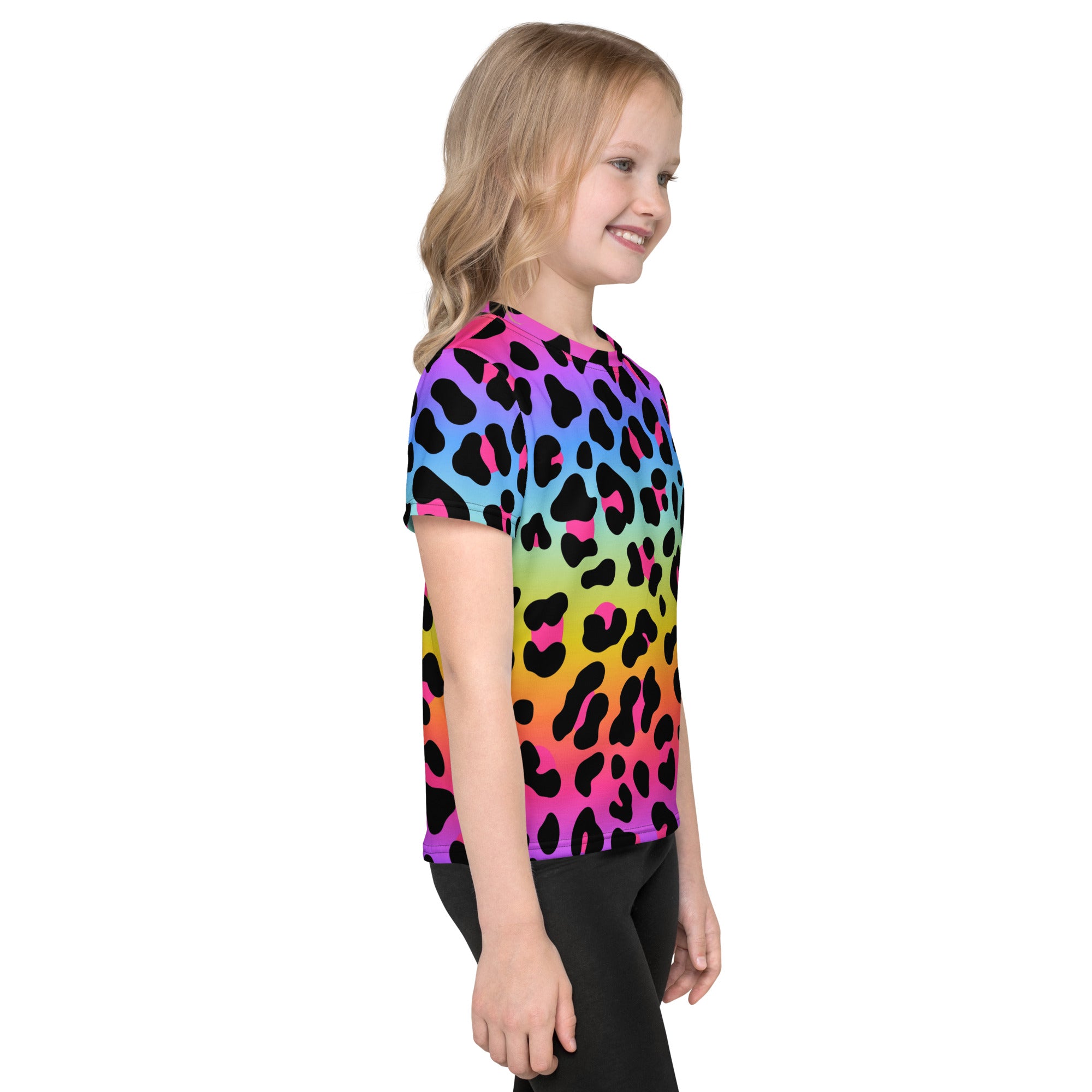 Girls Rainbow Leopard T-Shirt