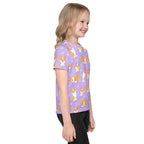Girls Purple Corgi Dog T-Shirt