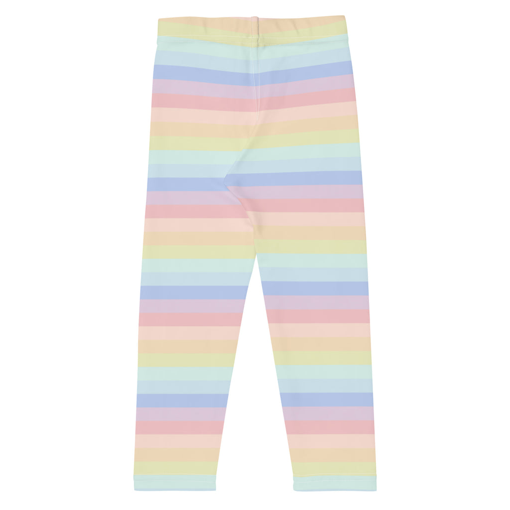 Girls Striped Rainbow Pastel Buttery Soft Leggings