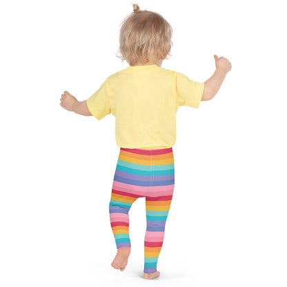 Girls Bright Rainbow Striped Buttery Soft Leggings