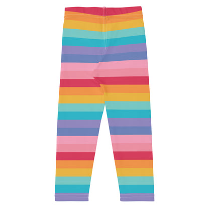 Girls Bright Rainbow Striped Buttery Soft Leggings