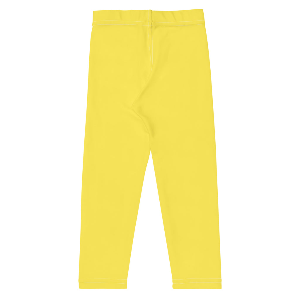 Kids buttery soft yellow leggings made of smooth stretchy fabric with elastic waistband for comfortable wear