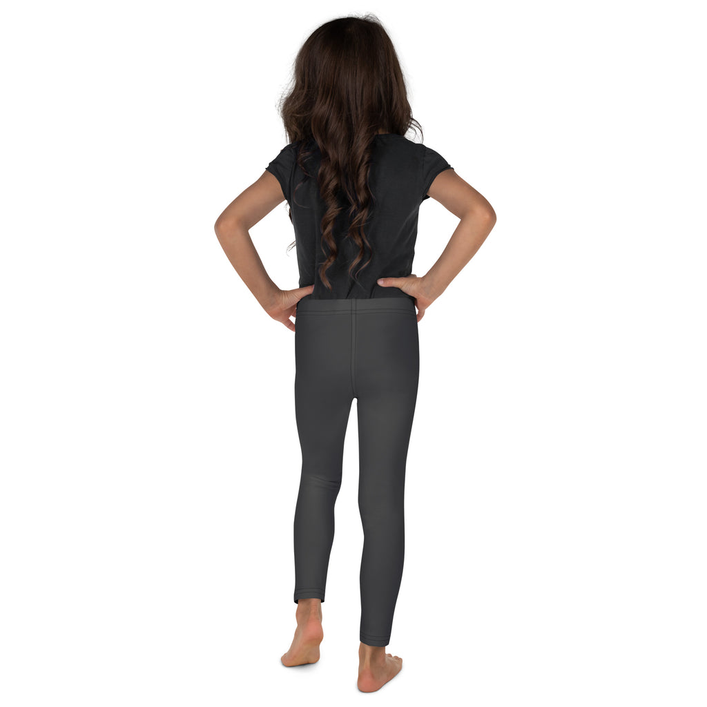 Black short-sleeved top and matching leggings set made of buttery soft material for kids in gray color