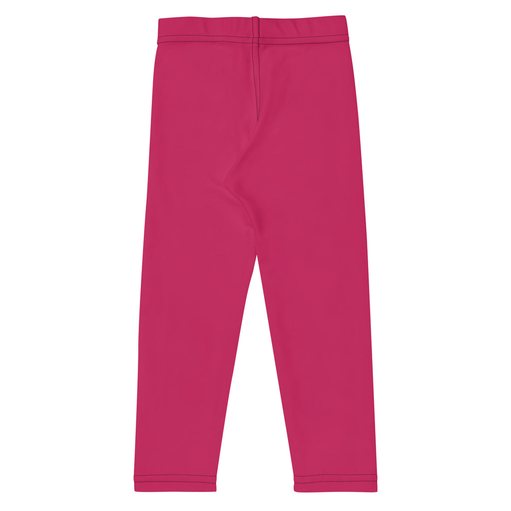 Girls buttery soft rose red leggings in fuchsia with smooth stretch fabric and elastic waistband for comfortable wear