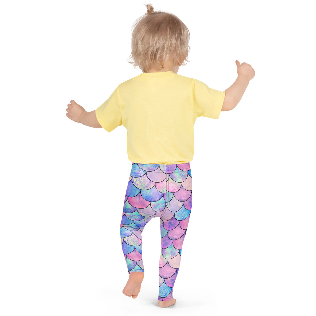 Girls Pastel Mermaid Scales Buttery Soft Leggings