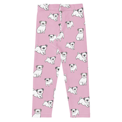 Girls Pink Pug Buttery Soft Leggings