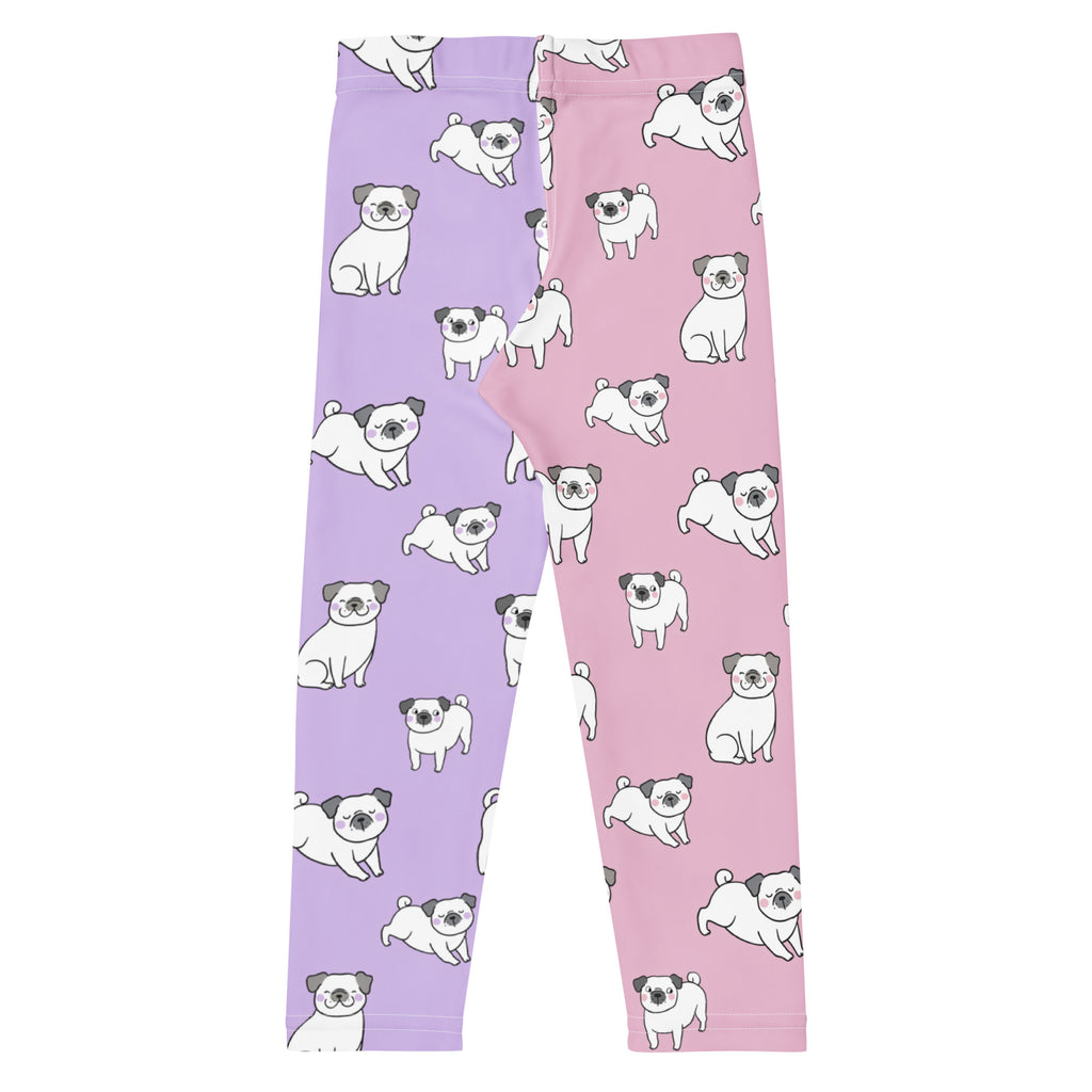 Girls Pink & Purple Pug Buttery Soft Leggings