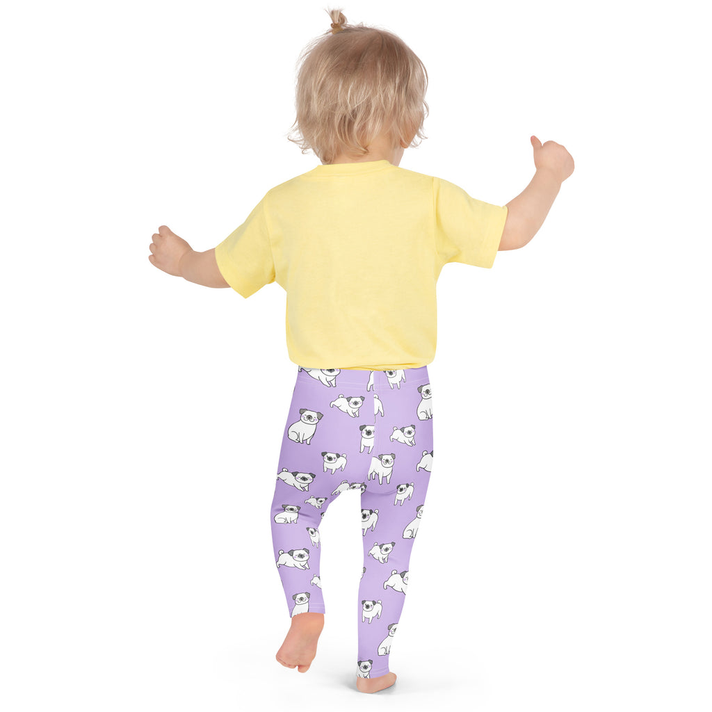Girls Purple Pug Buttery Soft Leggings
