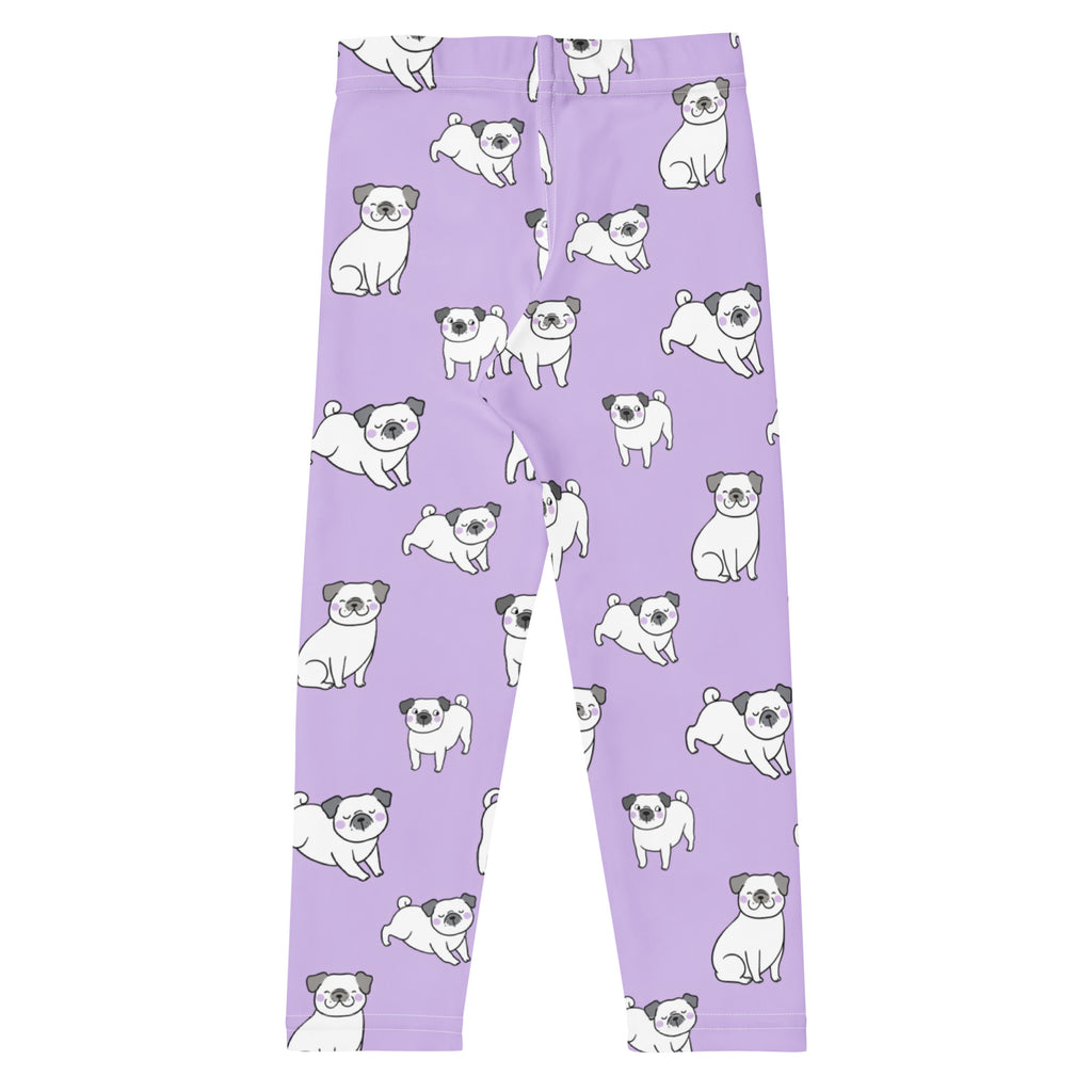 Girls Purple Pug Buttery Soft Leggings