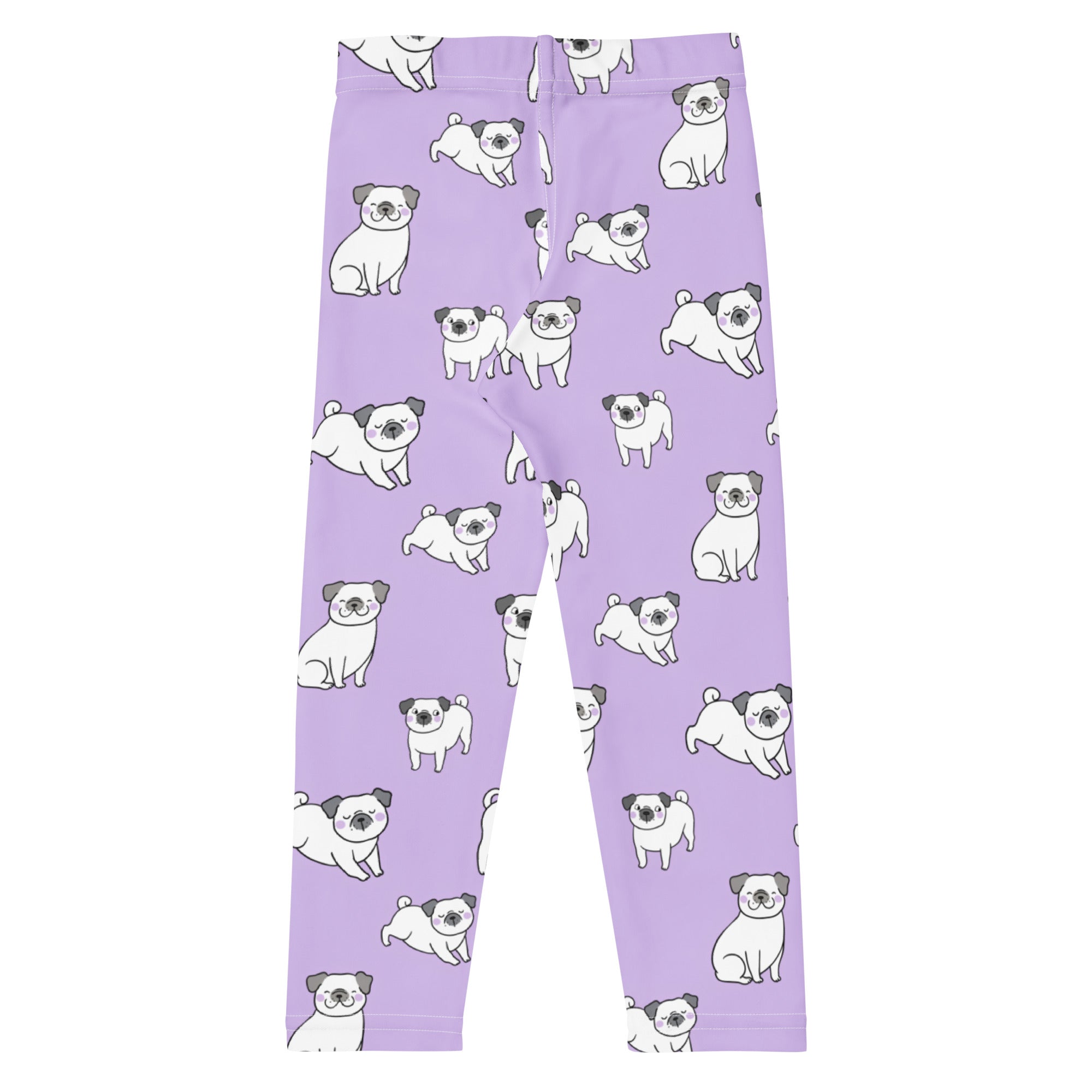 Girls Purple Pug Buttery Soft Leggings