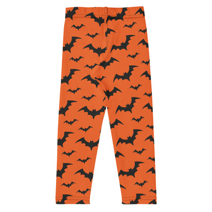 Kids Orange Bats Halloween Buttery Soft Leggings