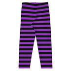 Kids Purple and Black Halloween Striped Buttery Soft Leggings