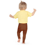 Kids Orange and Black Halloween Striped Buttery Soft Leggings