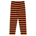 Kids Orange and Black Halloween Striped Buttery Soft Leggings