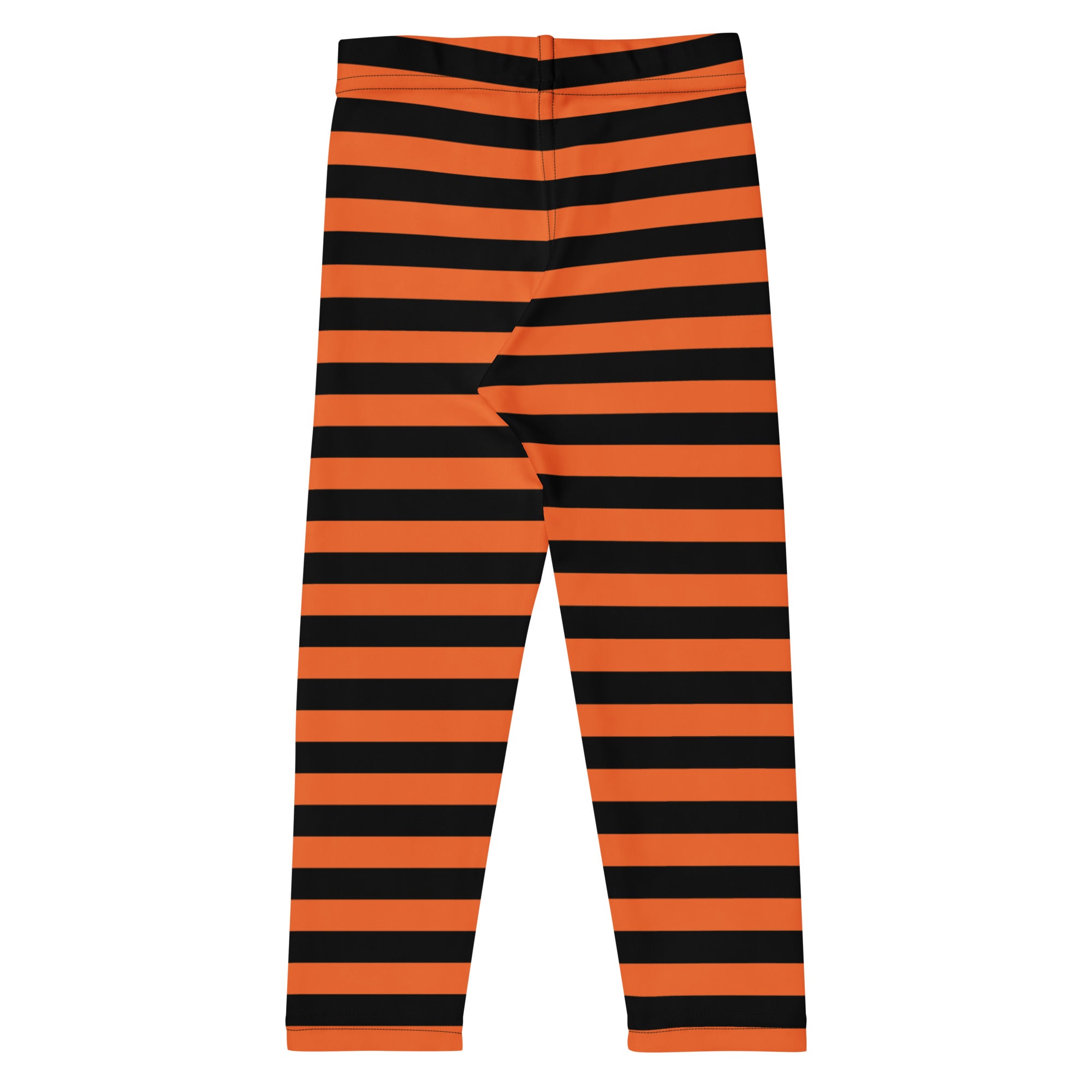 Kids Orange and Black Halloween Striped Buttery Soft Leggings