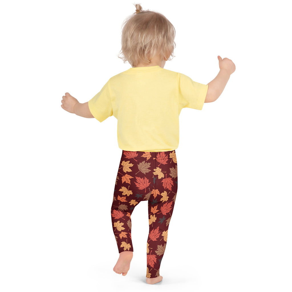 Kids Autumn Maple Leaves Buttery Soft Leggings