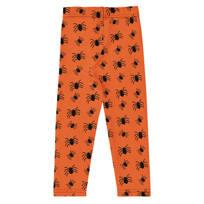 Kids Orange Spider Halloween Buttery Soft Leggings