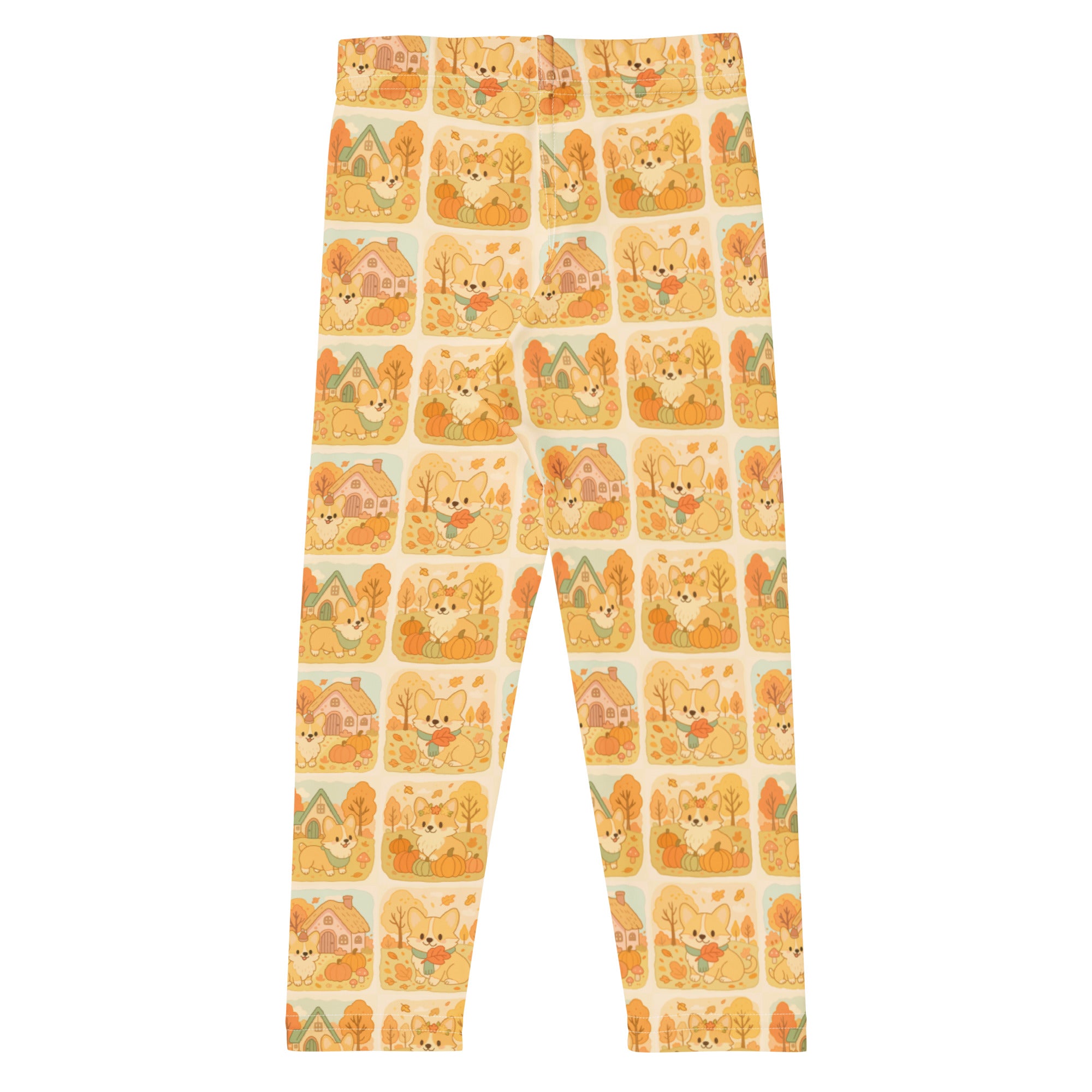 Kids Corgi Dog Pumpkin Autumn Buttery Soft Leggings