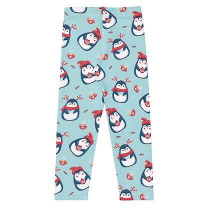Girls Cute Penguin Christmas Buttery Soft Leggings