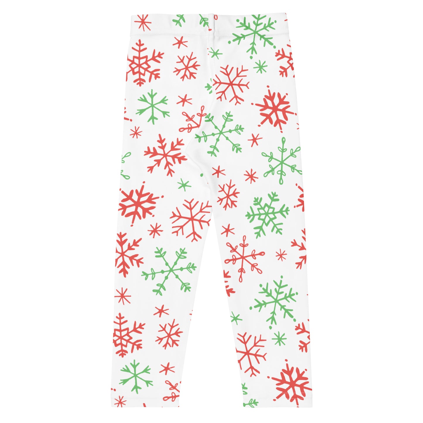 Kids Red and Green Snowflake Buttery Soft Leggings