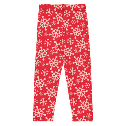 Kids Red Snowflake Buttery Soft Leggings