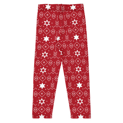 Kids Red Hanukkah Star of David Buttery Soft Leggings
