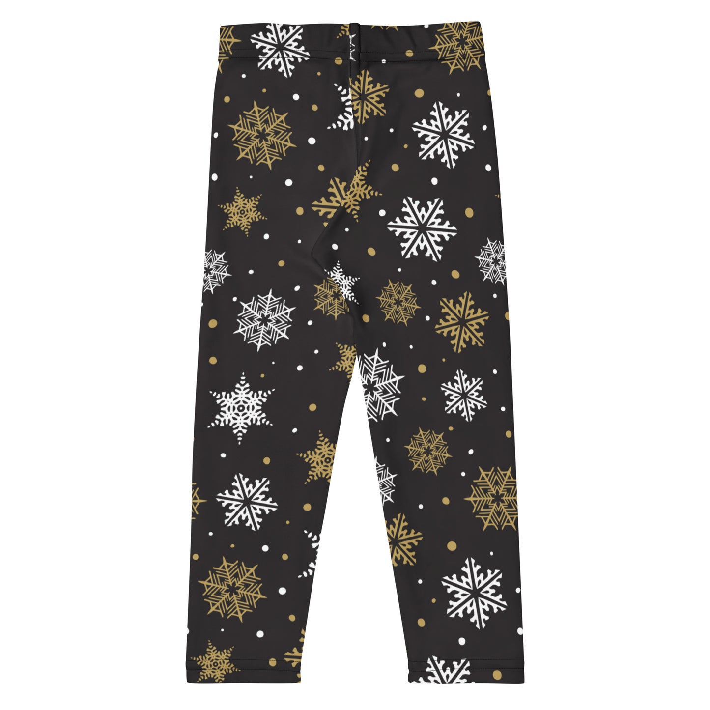 Kids Gold and White Snowflake Buttery Soft Leggings