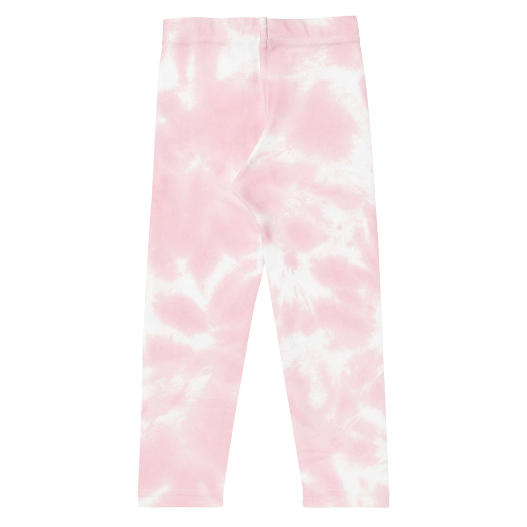 Girls pink tie dye buttery soft leggings in pink and white with a comfortable stretchy fit for everyday wear