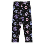 Girls Black Paw Print Buttery Soft Leggings