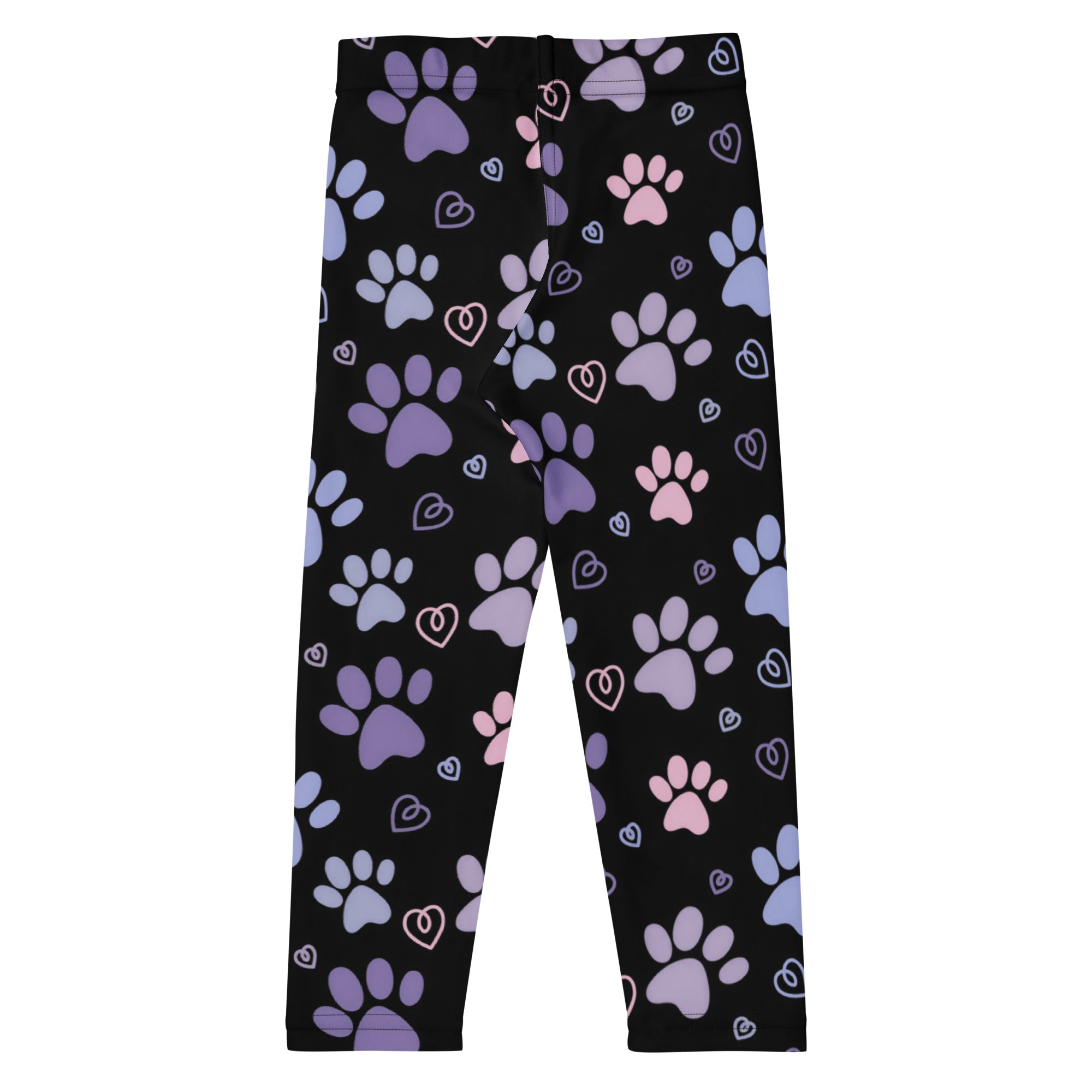 Girls Black Paw Print Buttery Soft Leggings