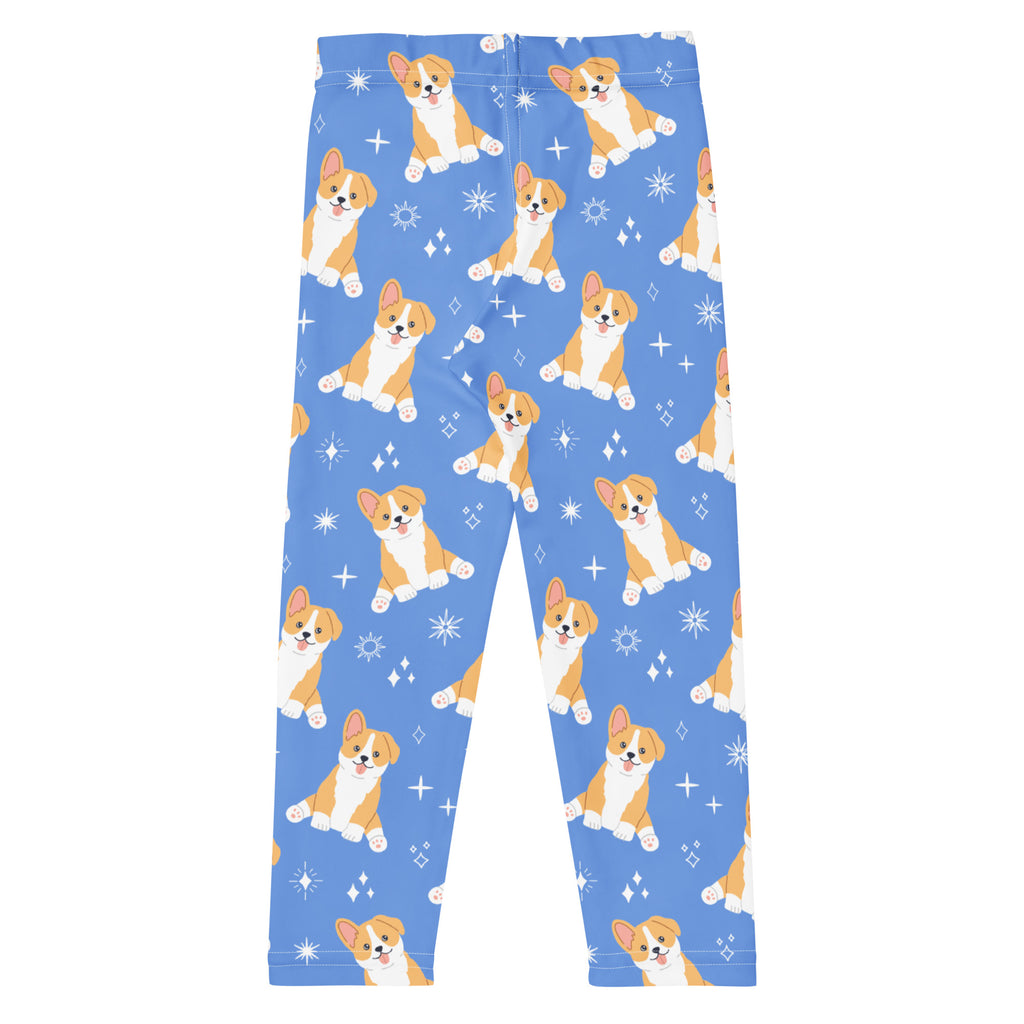 Kids Blue Corgi Dog Buttery Soft Leggings