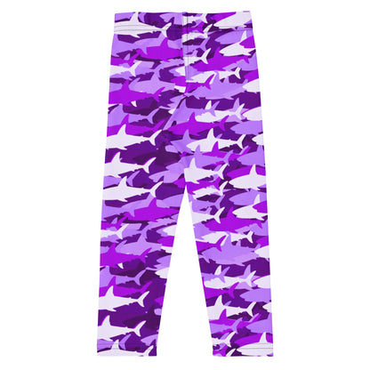Girls Purple Shark Buttery Soft Leggings